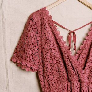 Baltic Born 'Venice' Lace Dusty Rose Maxi Dress - L